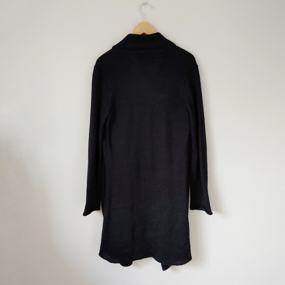 La Llama Alpaca Wool Long Cardigan Sweater - Black Size Large - Picture 8 of 13